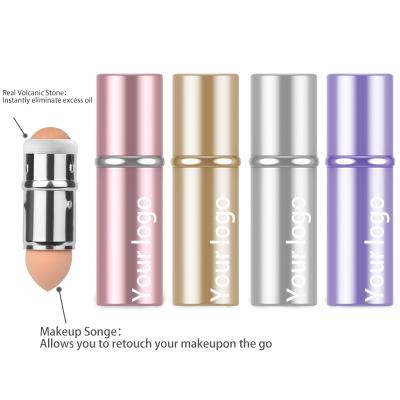 China Natural Volcanic Facial Oil Stone Roller Face Lift Oil Absorbing Makeup Roller Oil Absorbing Roller for sale