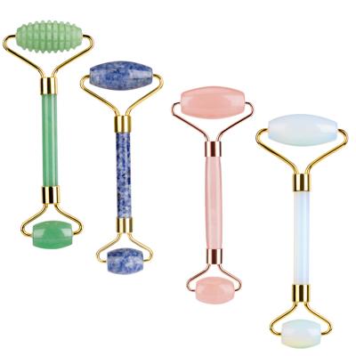 China Whitening Hot Selling Magnetic Detachable Head Handle 100% Jade Roller Natural Stone Welded Face Massager for sale