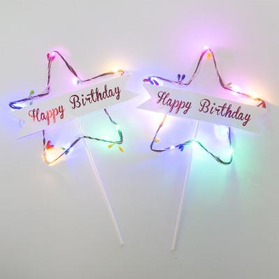 China Star Shape Disposable Led Cake Decorating Birthday Cake Topper for sale