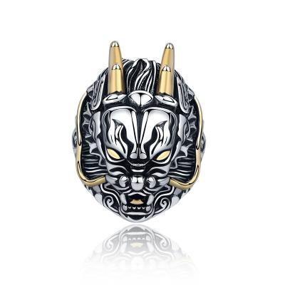 China Hot Selling Vintage BOHEMIA Dragon Animal Design Thai Silver Color Men's Hot Ring Jewelry For Man Birthday Gifts No Fade Cheap for sale