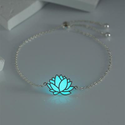 China 2022 Simple Adjustable Halloween Lotus Luminous Bracelet blue-green luminous gifts bracelet fashion for party for sale