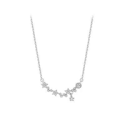 China Fashion Girls 925 Sterling Silver Star Clavicle Diamond Necklace for sale