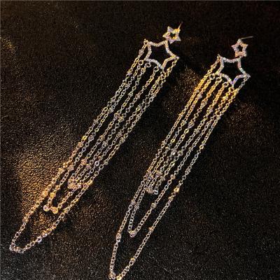 China Best Selling Various Styles CLASSIC Silver Stud Tassel Earrings For Women Jewelry for sale