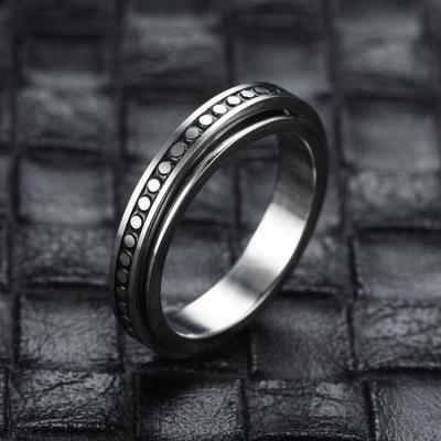 China CLASSIC Fashion Free Spin Promise Couple Rings Stainless Steel Meditation Worry Stabilization Annealing Spinner Rings for sale