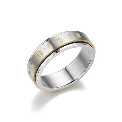 China CLASSIC East Selling European and American Stars and Moon Geometric Titanium Steel Stainless Steel Rotating Rings for Men Couple for sale