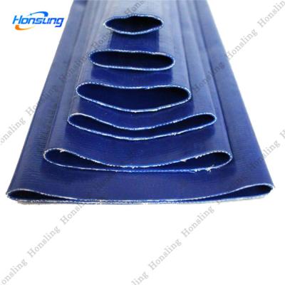 China Light Weight 2 Inch 3 Inch Blue PVC Extend Flat Water Pump Discharge Hose for sale