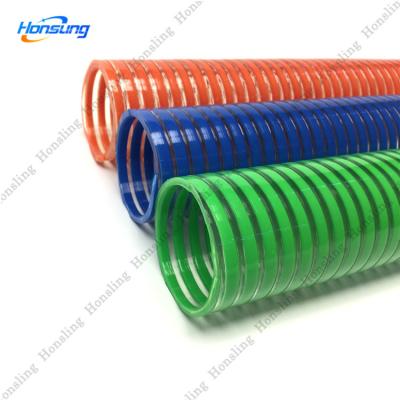 China The hose remains flexible in temperatures below zero. Light green PVC 1 inch 2 inch 3 inch water pump suction hose for waste pump for sale