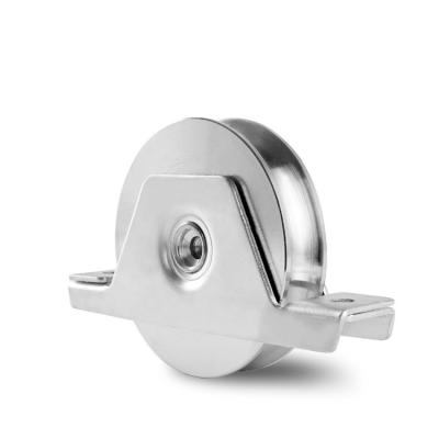 China Industrial Steel V U O Groove Sliding Gate Wheel Heavy Duty Pulley Wheel With Outer Bracket for sale