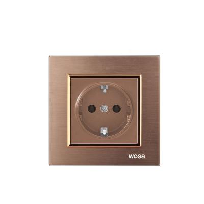 China Factory price new design residential / general purpose european schuko 2P wall socket for sale