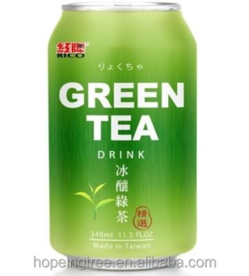 China Low Fat Ready To Drink Low Sugar Can Drink Soft Drink Ice Brewed Green Tea 340ml for sale