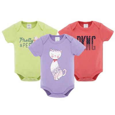 China Baby Casual Clothes 2020 Baby Infant Clothing Sets Cotton Custom Printed Short Sleeve 3 Pcs/Pack for sale