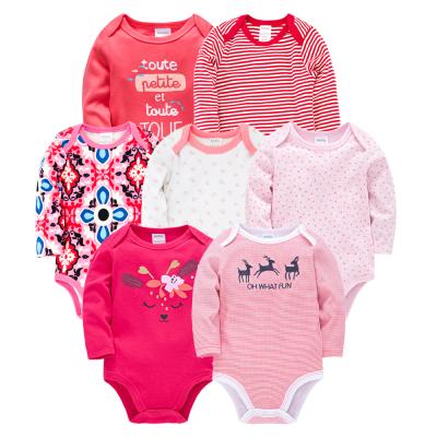 China Cotton 100% 2021 Cartoon Newborn Baby Long Sleeve Romper Cotton Baby Bodysuits for sale