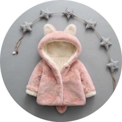 China 2019 cotton children girl boy girl coat outdoor winter thicken velvet hooded clothes 1-4 years old children clothing for sale