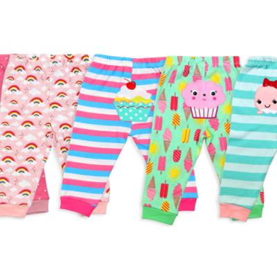 China Solid cartoon anti-pilling striped 0-24M baby pants wholesale for sale