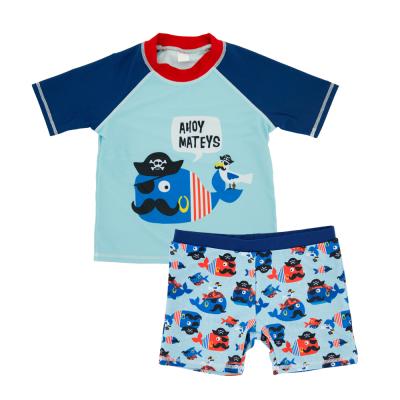 China Small Babies Boy Swimwear Set Cute Printing Fashion Beach Wear 2 Pcs Sustainable for sale