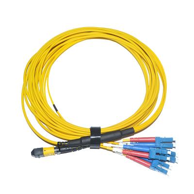 China FTTX Elite MTP / MPO - LC Fan Out QSFP Optical Cable Jumper for sale