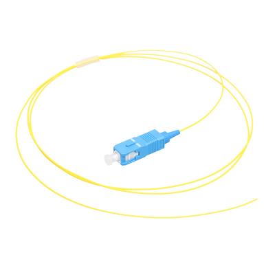 China Indoor/outdoor SC UPC SM single mode simplex fiber pigtail, optica fiber optic fibra prices SC UPC fiber optic pigtail for sale