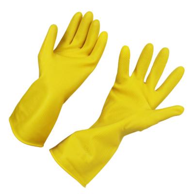 China Yellow High Quality Alkali Safety Hand Gloves Acid Resistant Latex Anti-Slip Waterproof Work Gloves for sale