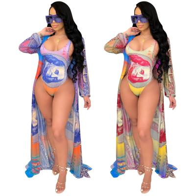 China Two-piece swimsuit TG032 2021 US dollars silver printing beach wear women summer high quality Anti-UV swim wear for sale