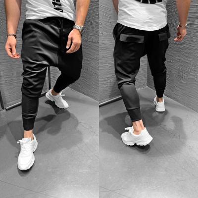 China TG033 Casual Solid Spring Summer Anti-wrinkle Jogger Fitness Pants Stacked Sports Tracksuit Men for sale