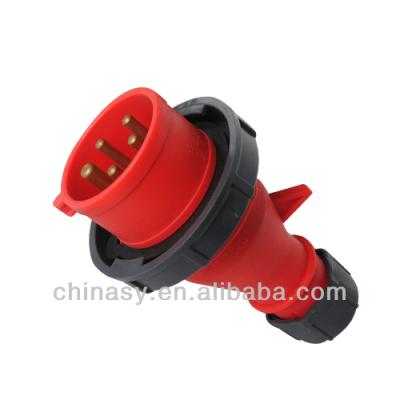 China Industrial plug and socket 16A-6H/220/380-240/415V, 3P+N+E, IP67, splashproof for sale