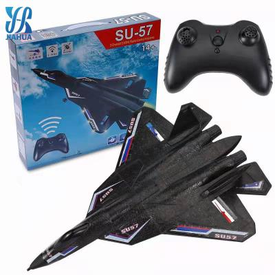 China ucak unbreakable oyuncak plastic aviones oyuncak juguete flying rc hobby plane su 57 speed fighter glider airplane radio control rc plane for sale