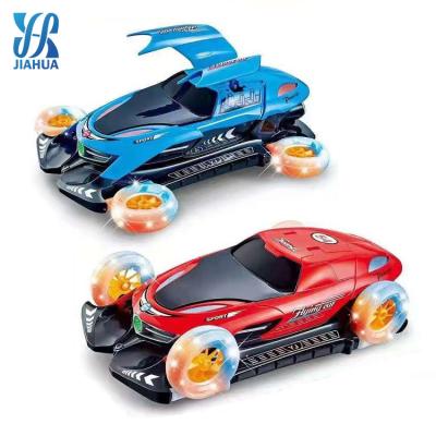 China 360 degree rotation and door opening 2022 children's gift electric door opening light music universal 360 degree stunt deformation rotating four-wheel car for sale