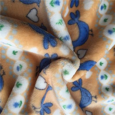 China 2022 Wholesale New Arrival Anti-Static Sleeping Cartoon Super Lovely Soft Warm Bird Printed Flannel Fabric for sale