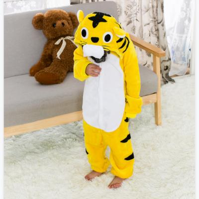 China Wholesale Kids Thermal Autumn And Winter Cartoon Flannel Pajamas Hoodie Animal One Piece Overalls Playsuit for sale