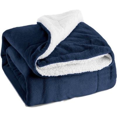 China Wholesale Anti-Static 100% Polyester Flannel Fleece Baby Throw Single Winter Blanket Thickened Double Warm Wool Blanket Lamb Flannel for sale