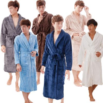 China Fashion Breathable Thick White Spa Bathrobe Luxury Flannel Nightgown For Men Women And Ladies Colorful for sale