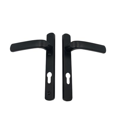 China Popular Narrow Mortise Lock Body Black Handle Passage Door Lock Set for sale