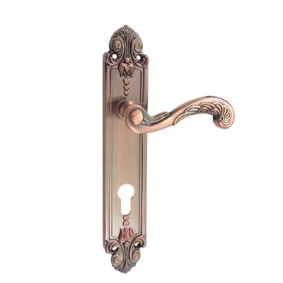 China S-003 Modern Zinc 85 Sweeping Door Lock Cover Handle Antique Copper Brass Plate for sale