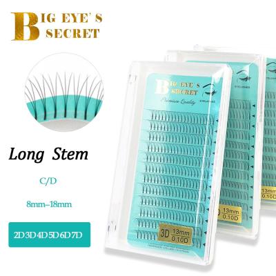 China Natural long rod 3d 4d 5d 6d premade volume fans eyelash extension with private label for sale