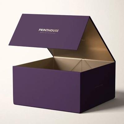 China Recyclable Customized Logo Luxury Cardboard Collapsible Folding Rigid Paper Packaging Magnetic Closure Gift Boxes with paper box packaging for sale