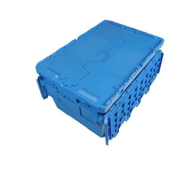 China Solid Box Stackable Polypropylene Storage cage Shipping Moving Crate Attached Lid Container with bins Cartes for sale