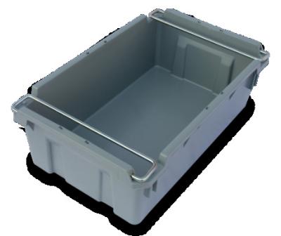 China Solid Box Heavy duty plastic container with attached lids nestable and stackable plastic  moving  crate for sale