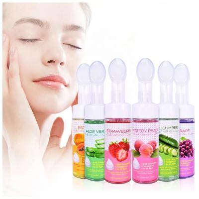 China Acne Treatment Private Label Vitamin C Makeup Remover Vegan Soft Acne Exfoliator Foaming With Facial Brush Cleanser Set for sale