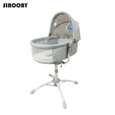 China Durable+adjustable and exquisite multifunctional Foldable Automatic Modern Chair Gray Electric Baby Cradle Swing White 300D Oxford Baby Rocker for sale