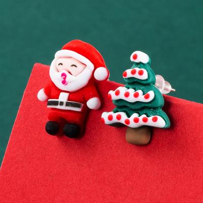 China Environmentally Friendly Snowman Santa Claus Acrylic Resin Earrings Elk Tree Jewelry Christmas Earrings for sale