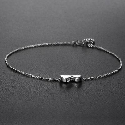 China Valentine's Day Gift Jewelry Heart Lead Free 925 Nickel Free Design Bangle Bracelet Women Silver for sale