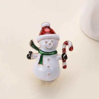 China Environmentally Friendly Christmas Jewelry Series Alloy Vintage Christmas Snowman Cartoon Pin Brooches for sale