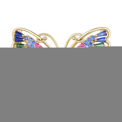 China Fashionable Environmentally Friendly Brooch Pin Gold Colors Women Rhinestone Butterfly Dress Wedding Bridal Brooch Pin for sale