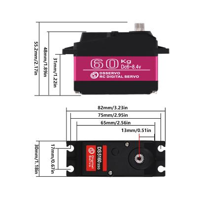 China RC CARS Dsservo DS5160 60kg Digital Servo IP67 Waterproof Super Torque Servos For RC Race Car for sale