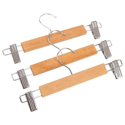 China New Supplier Eco-friendly Rated Wooden Natural Color Non Slip To Shoulder Wooden Suit Hangers For Clothes for sale