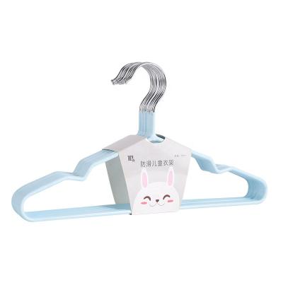 China Eco-friendly Material PVC Coated Kid Clothes Hanger Adorable Kids Clothes Hanger for sale