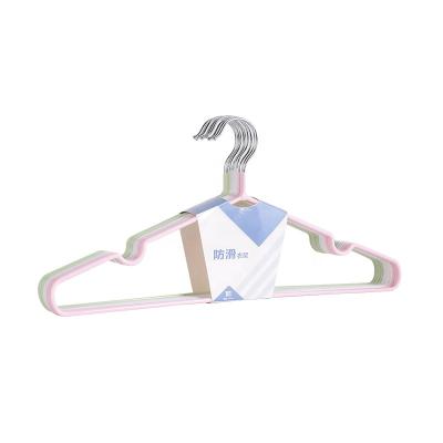 China Custom Blue Logo Modern Metal Clothes Shop Towel Hanger Laundry Drying Sportswear Eco-friendly Material for sale