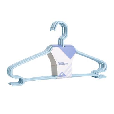 China 2021Hot Selling Eco-friendly Material Non-slip PE Metal For Laundry Hangers PE Dipped Clothes Hanger for sale