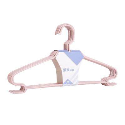 China 10 Packed Eco - Friendly Metal Material Hanger For Fabrics PE Coated Wire Hanger for sale