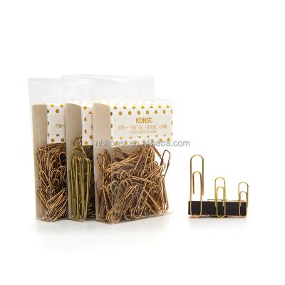 China Office Paper Clip Binder Clip for Stationary Gold for sale